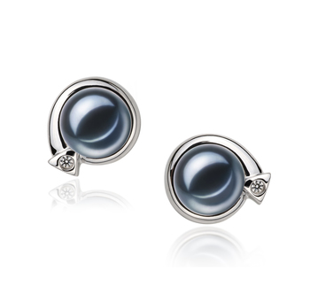 7-8mm AAAA Quality Freshwater Cultured Pearl Earring Pair in Angelina Black 7-8mm AAAA Quality Freshwater Cultured Pearl Earring Pair in Angelina Black