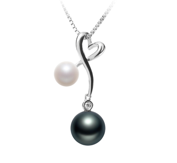 5-8mm AAAA Quality Freshwater Cultured Pearl Pendant in Anita Black