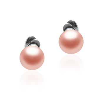 5-6mm AAA Quality Freshwater Cultured Pearl Earring Pair in Aria Pink