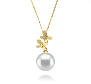 10-11mm AAA Quality South Sea Cultured Pearl Pendant in Barbara White