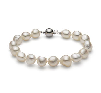 10-11mm Baroque Quality Freshwater Cultured Pearl Bracelet in Baroque Drop White 10-11mm Baroque Quality Freshwater Cultured Pearl Bracelet in Baroque Drop White
