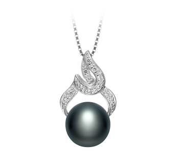 10-11mm AAA Quality Freshwater Cultured Pearl Pendant in Bebra Black 10-11mm AAA Quality Freshwater Cultured Pearl Pendant in Bebra Black