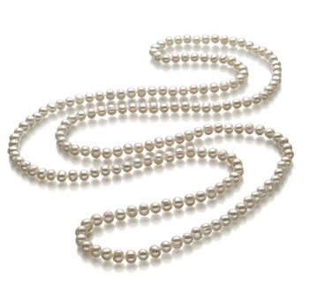6-7mm A Quality Freshwater Cultured Pearl Necklace in Betty White 6-7mm A Quality Freshwater Cultured Pearl Necklace in Betty White