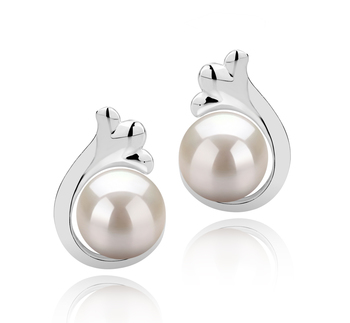 7-8mm AAA Quality Freshwater Cultured Pearl Earring Pair in Bikita White 7-8mm AAA Quality Freshwater Cultured Pearl Earring Pair in Bikita White