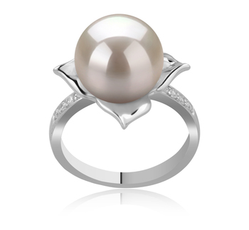 10-11mm AAAA Quality Freshwater Cultured Pearl Ring in Billy White