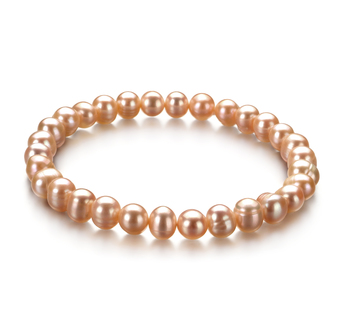 6-7mm A Quality Freshwater Cultured Pearl Bracelet in Bliss Pink