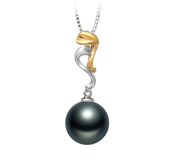 10-11mm AAA Quality Tahitian Cultured Pearl Pendant in Brianna Black 10-11mm AAA Quality Tahitian Cultured Pearl Pendant in Brianna Black