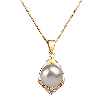 7-8mm AAA Quality Japanese Akoya Cultured Pearl Pendant in Catrina White