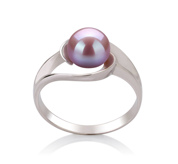 6-7mm AAA Quality Freshwater Cultured Pearl Ring in Clare Lavender 6-7mm AAA Quality Freshwater Cultured Pearl Ring in Clare Lavender