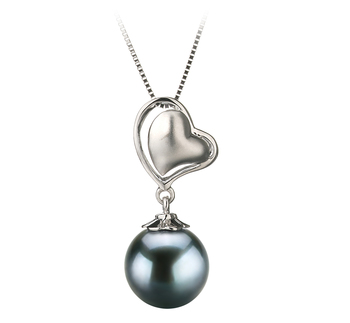 8-9mm AA Quality Japanese Akoya Cultured Pearl Pendant in Cora Black 8-9mm AA Quality Japanese Akoya Cultured Pearl Pendant in Cora Black