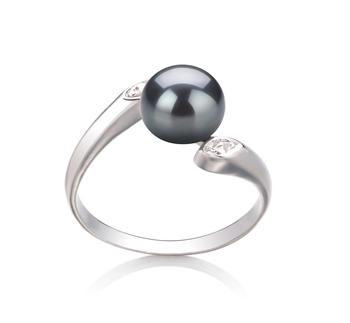 6-7mm AAA Quality Freshwater Cultured Pearl Ring in Dana Black 6-7mm AAA Quality Freshwater Cultured Pearl Ring in Dana Black