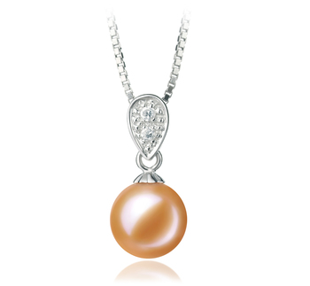 7-8mm AAAA Quality Freshwater Cultured Pearl Pendant in Daria Pink 7-8mm AAAA Quality Freshwater Cultured Pearl Pendant in Daria Pink