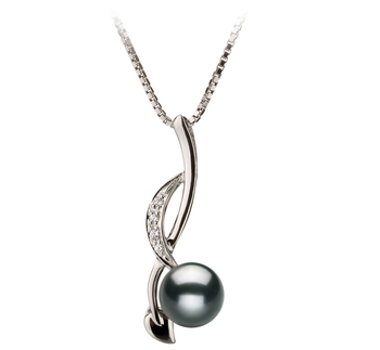 6-7mm AA Quality Japanese Akoya Cultured Pearl Pendant in Diana Black