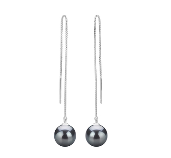 8-9mm AAAA Quality Freshwater Cultured Pearl Earring Pair in Dottie Black 8-9mm AAAA Quality Freshwater Cultured Pearl Earring Pair in Dottie Black