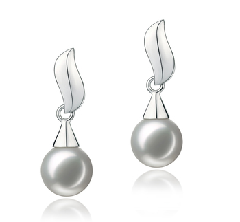 7-8mm AA Quality Japanese Akoya Cultured Pearl Earring Pair in Edith White 7-8mm AA Quality Japanese Akoya Cultured Pearl Earring Pair in Edith White