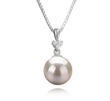 8-9mm AA Quality Japanese Akoya Cultured Pearl Pendant in Ellice White 8-9mm AA Quality Japanese Akoya Cultured Pearl Pendant in Ellice White