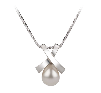 7-8mm AA Quality Freshwater Cultured Pearl Pendant in Empress White