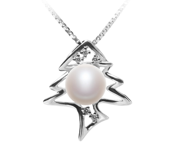 7-8mm AA Quality Freshwater Cultured Pearl Pendant in Fishbone White 7-8mm AA Quality Freshwater Cultured Pearl Pendant in Fishbone White
