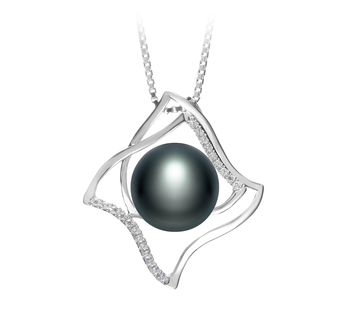 10-11mm AAA Quality Freshwater Cultured Pearl Pendant in Freda Black 10-11mm AAA Quality Freshwater Cultured Pearl Pendant in Freda Black