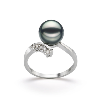 8-9mm AA Quality Japanese Akoya Cultured Pearl Ring in Grace Black 8-9mm AA Quality Japanese Akoya Cultured Pearl Ring in Grace Black