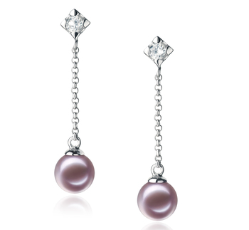 6-7mm AAAA Quality Freshwater Cultured Pearl Earring Pair in Ingrid Lavender 6-7mm AAAA Quality Freshwater Cultured Pearl Earring Pair in Ingrid Lavender
