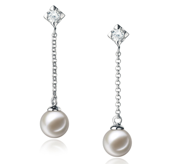 6-7mm AAAA Quality Freshwater Cultured Pearl Earring Pair in Ingrid White