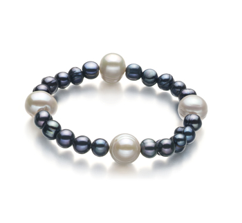 6-11mm A Quality Freshwater Cultured Pearl Bracelet in Irina Black