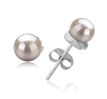 5-6mm AAAA Quality Freshwater Cultured Pearl Earring Pair in Jalena White 5-6mm AAAA Quality Freshwater Cultured Pearl Earring Pair in Jalena White