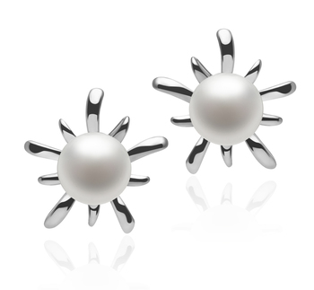 6-7mm AAAA Quality Freshwater Cultured Pearl Earring Pair in Jamelia White 6-7mm AAAA Quality Freshwater Cultured Pearl Earring Pair in Jamelia White