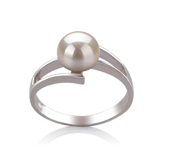7-8mm AAA Quality Freshwater Cultured Pearl Ring in Jenna White 7-8mm AAA Quality Freshwater Cultured Pearl Ring in Jenna White