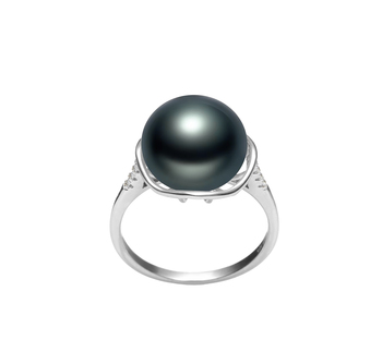 11-12mm AAA Quality Freshwater Cultured Pearl Ring in Kalina Black 11-12mm AAA Quality Freshwater Cultured Pearl Ring in Kalina Black