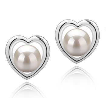 8-9mm AAAA Quality Freshwater Cultured Pearl Earring Pair in Kimberly-Heart White 8-9mm AAAA Quality Freshwater Cultured Pearl Earring Pair in Kimberly-Heart White