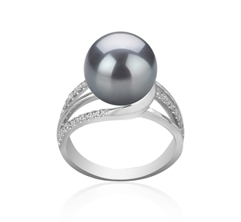 10-11mm AAA Quality Tahitian Cultured Pearl Ring in Layana Black 10-11mm AAA Quality Tahitian Cultured Pearl Ring in Layana Black