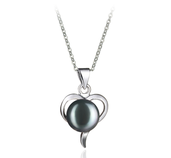 9-10mm AA Quality Freshwater Cultured Pearl Pendant in Leeza Black 9-10mm AA Quality Freshwater Cultured Pearl Pendant in Leeza Black