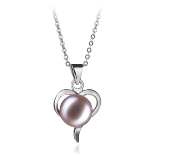 9-10mm AA Quality Freshwater Cultured Pearl Pendant in Leeza Lavender 9-10mm AA Quality Freshwater Cultured Pearl Pendant in Leeza Lavender