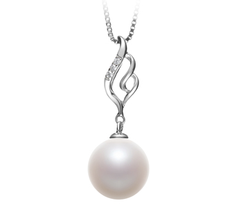 10-11mm AAAA Quality Freshwater Cultured Pearl Pendant in Loretta White 10-11mm AAAA Quality Freshwater Cultured Pearl Pendant in Loretta White