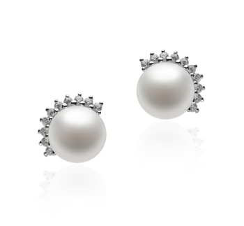 7-8mm AA Quality Freshwater Cultured Pearl Earring Pair in Louisa White 7-8mm AA Quality Freshwater Cultured Pearl Earring Pair in Louisa White