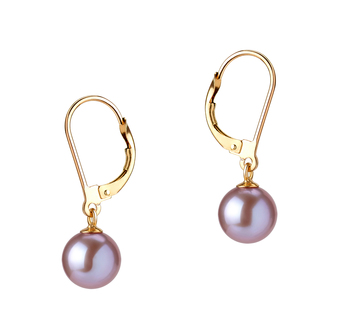 7-8mm AAAA Quality Freshwater Cultured Pearl Earring Pair in Marcella Lavender 7-8mm AAAA Quality Freshwater Cultured Pearl Earring Pair in Marcella Lavender