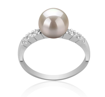 7-8mm AAA Quality Japanese Akoya Cultured Pearl Ring in Marian White 7-8mm AAA Quality Japanese Akoya Cultured Pearl Ring in Marian White