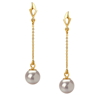 6-7mm AA Quality Japanese Akoya Cultured Pearl Earring Pair in Misha White 6-7mm AA Quality Japanese Akoya Cultured Pearl Earring Pair in Misha White