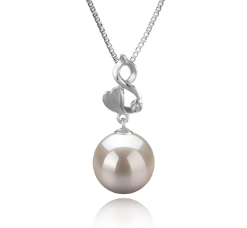 10-11mm AAAA Quality Freshwater Cultured Pearl Pendant in Niamh White