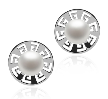 8-9mm AAA Quality Freshwater Cultured Pearl Earring Pair in Noah White 8-9mm AAA Quality Freshwater Cultured Pearl Earring Pair in Noah White