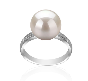 10-11mm AAAA Quality Freshwater Cultured Pearl Ring in Oana White