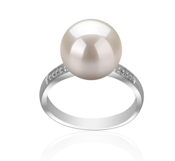 10-11mm AAAA Quality Freshwater Cultured Pearl Ring in Oana White 10-11mm AAAA Quality Freshwater Cultured Pearl Ring in Oana White