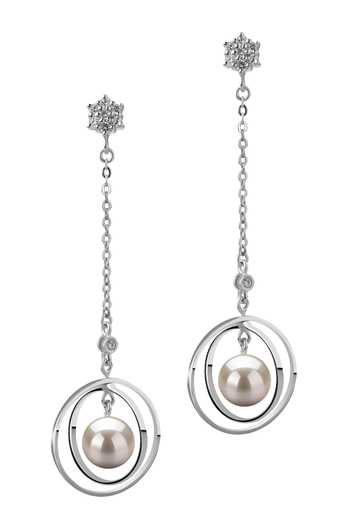 6-7mm AA Quality Japanese Akoya Cultured Pearl Earring Pair in Paula White 6-7mm AA Quality Japanese Akoya Cultured Pearl Earring Pair in Paula White