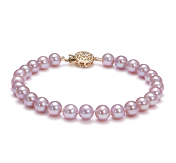 6-7mm AAA Quality Freshwater Cultured Pearl Bracelet in Lavender