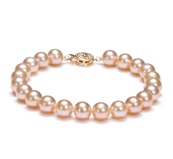 7-8mm AAAA Quality Freshwater Cultured Pearl Bracelet in Pink