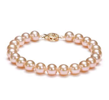 7-8mm AAAA Quality Freshwater Cultured Pearl Bracelet in Pink 7-8mm AAAA Quality Freshwater Cultured Pearl Bracelet in Pink