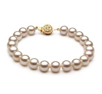 7-8mm AAAA Quality Freshwater Cultured Pearl Bracelet in White 7-8mm AAAA Quality Freshwater Cultured Pearl Bracelet in White