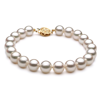 8-9mm AA Quality Japanese Akoya Cultured Pearl Bracelet in White 8-9mm AA Quality Japanese Akoya Cultured Pearl Bracelet in White